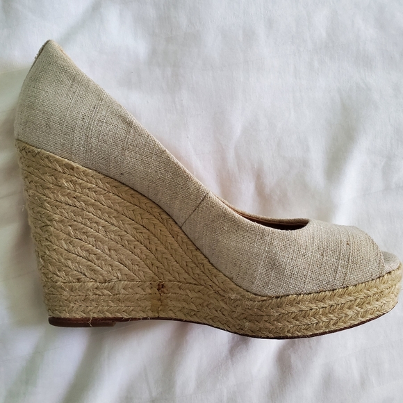 Coach Milan Met Linen Canvas Wedge Esdpadrille - Picture 5 of 15